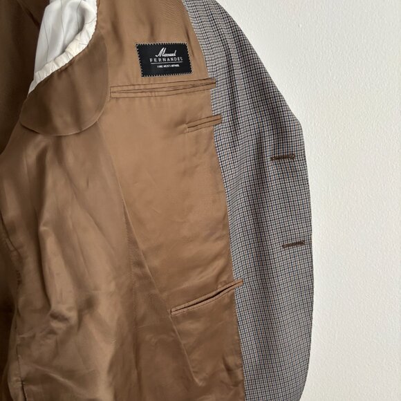 $2000 Canali Grey Houndstooth Check Tweed Wool Sport Coat / Blazer - 42 - Picture 6 of 11